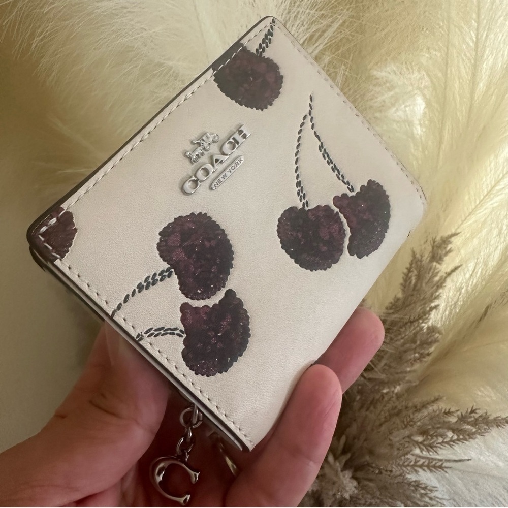Coach Snap Wallet With Cherry Print - Picture 5 of 15